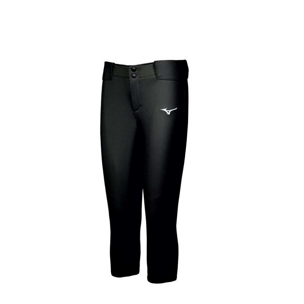 Calças Mizuno Softball Belted Stretch - Mulher - Pretas - WIEZT8432